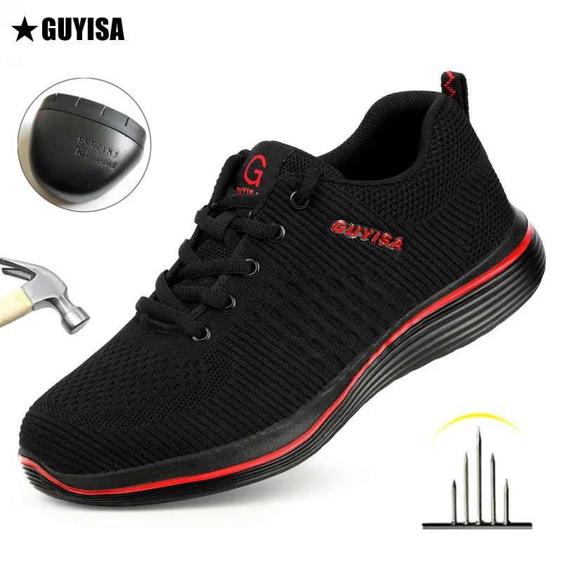 

Мужская Рабочая защитная обувь, Мужская Уличная обувь со стальным носком, Военные боевые ботильоны, неразрушаемые стильные дышащие кроссовки