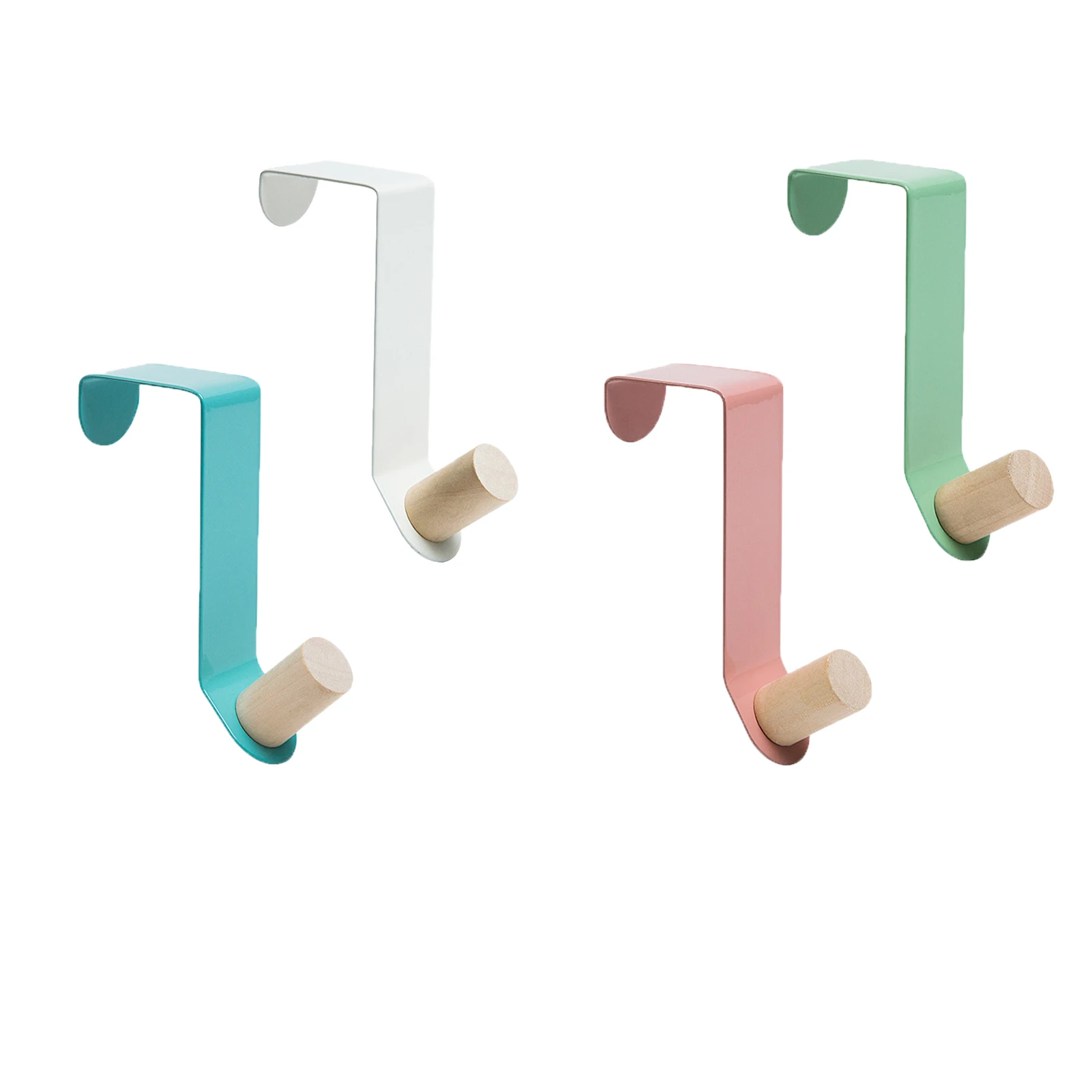 

4pcs Home Hat Hanger Coat Hook Clothes Bedroom Kitchen Towel Bag Bathroom Dormitory Over Door Heavy Duty 45mm Space Saving