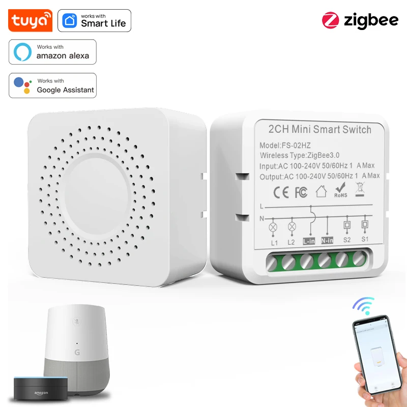 

Tuya ZigBee WiFi модуль переключателя 16A