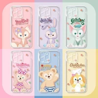 disney duffy family phone case silicone clear cover for iphone 13 12 mini 11 pro xs max x xr 6 7 8 5 se 2 3