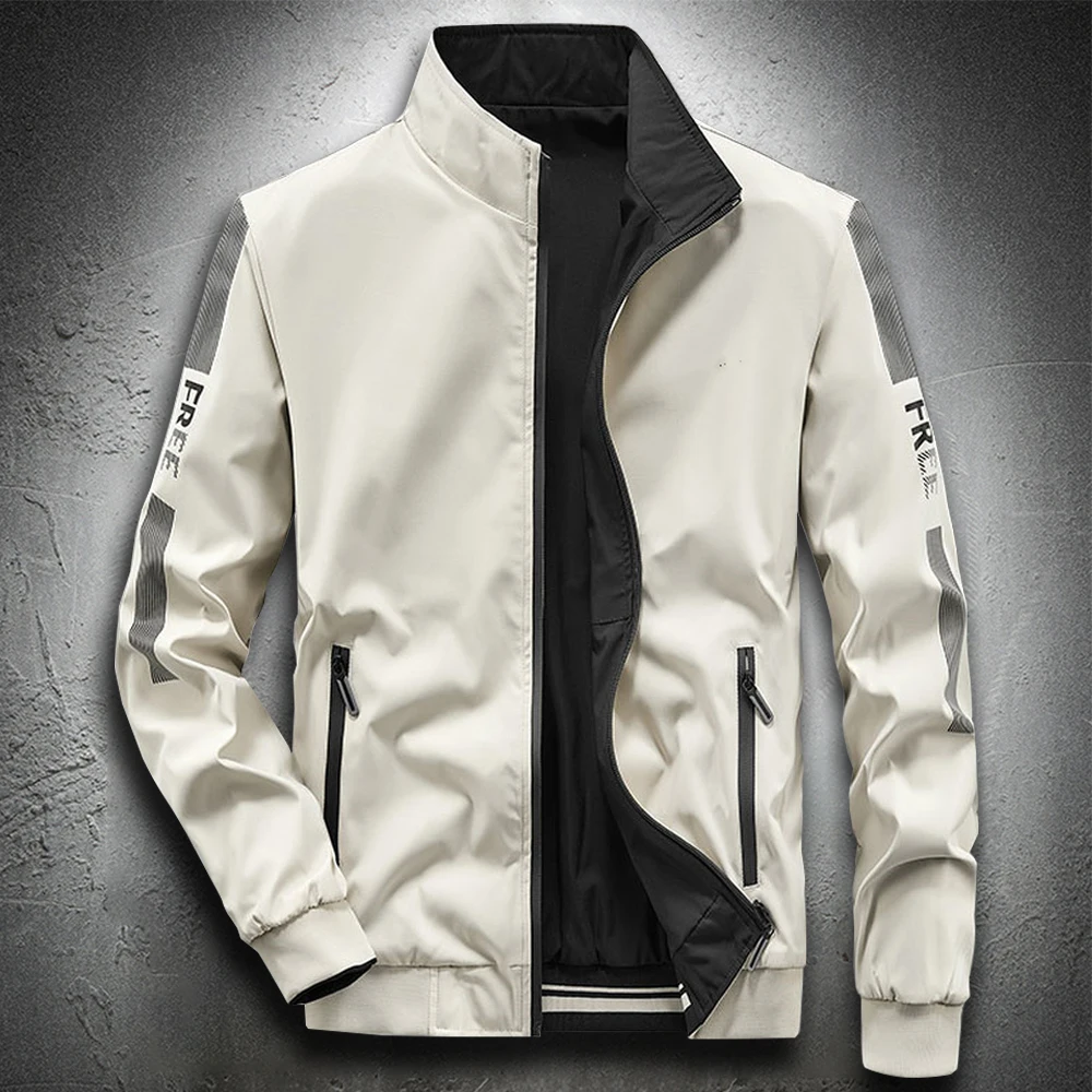 Куртка мужская с воротником-стойкой повседневный легкий тонкий бомбер цвета