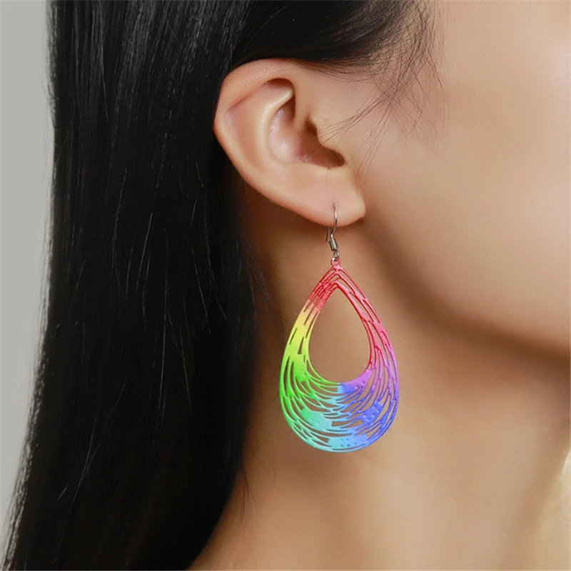 20 шт./лот новые креативные красочные металлические подвески в форме капли воды