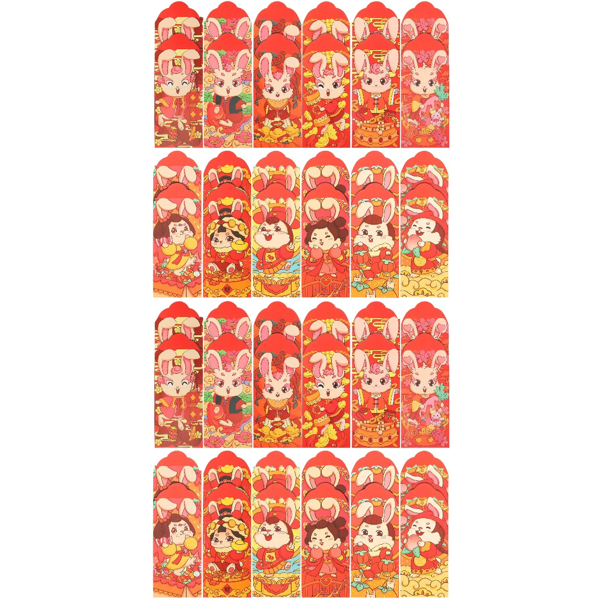 

48 Chinese New Year Red Envelope Festival Cartoon Rabbit Red Packets