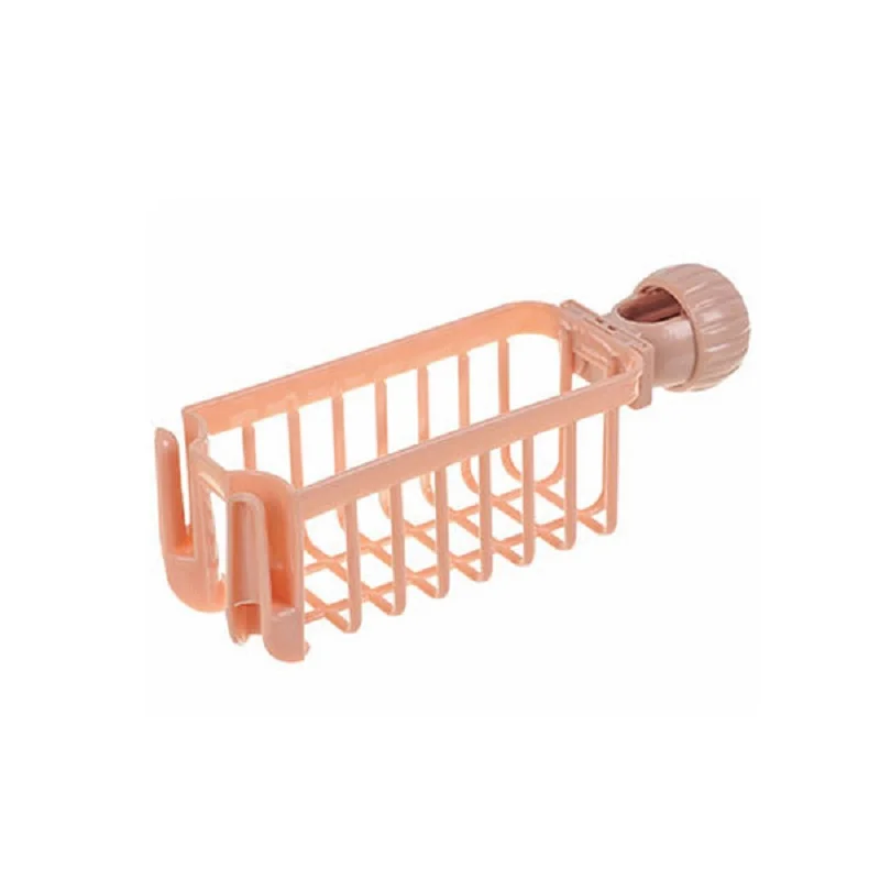 

Kitchen Sink Faucet Organizer Rack Sponge Holder Drain Rack for Storage Soap Sponge Scrubbers Sink Plugs Punch-free