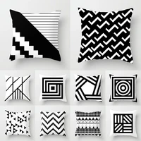 2022 black white geometric creative print cushion cover sofa decoration pillow cover comfortable simple ins home decor 45x45cm
