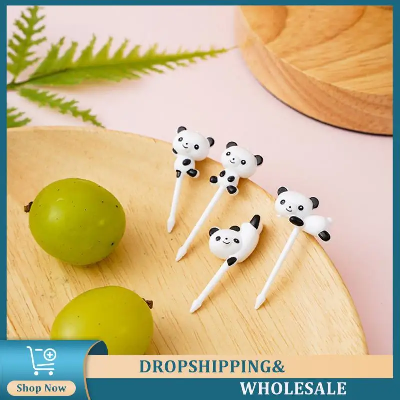 

Bento Decoration Stickers Multifunctional Fruit Fork Panda Shape For Fruit Pastries Desserts Children Tableware Food Grade