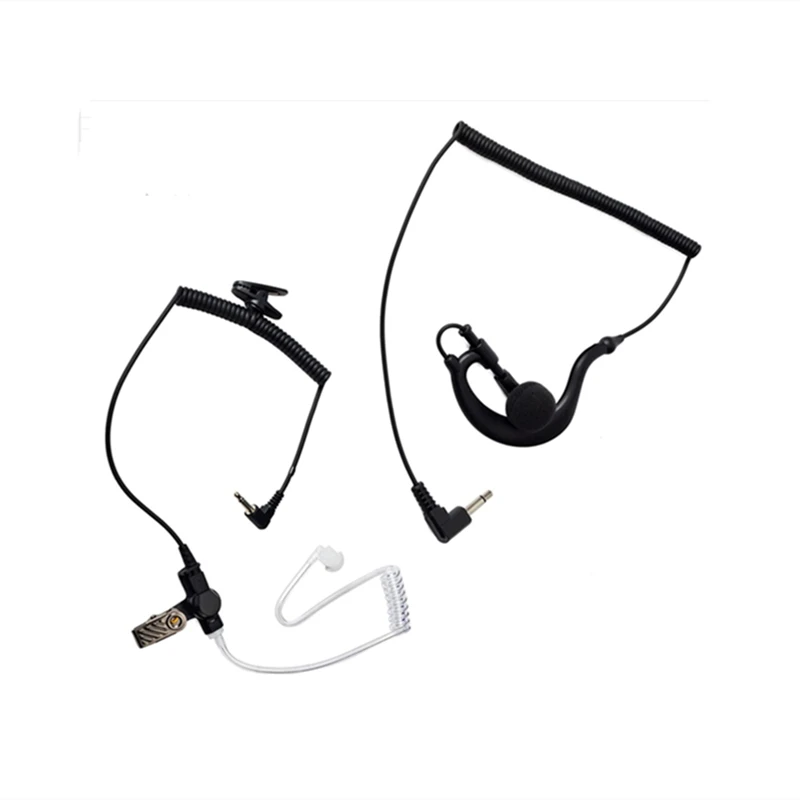 3.5mm Police Listen Only Acoustic Tube Earpiece W/G Shape Ear Hook Earpiece Surveillance Headset for Radio Speaker Mics