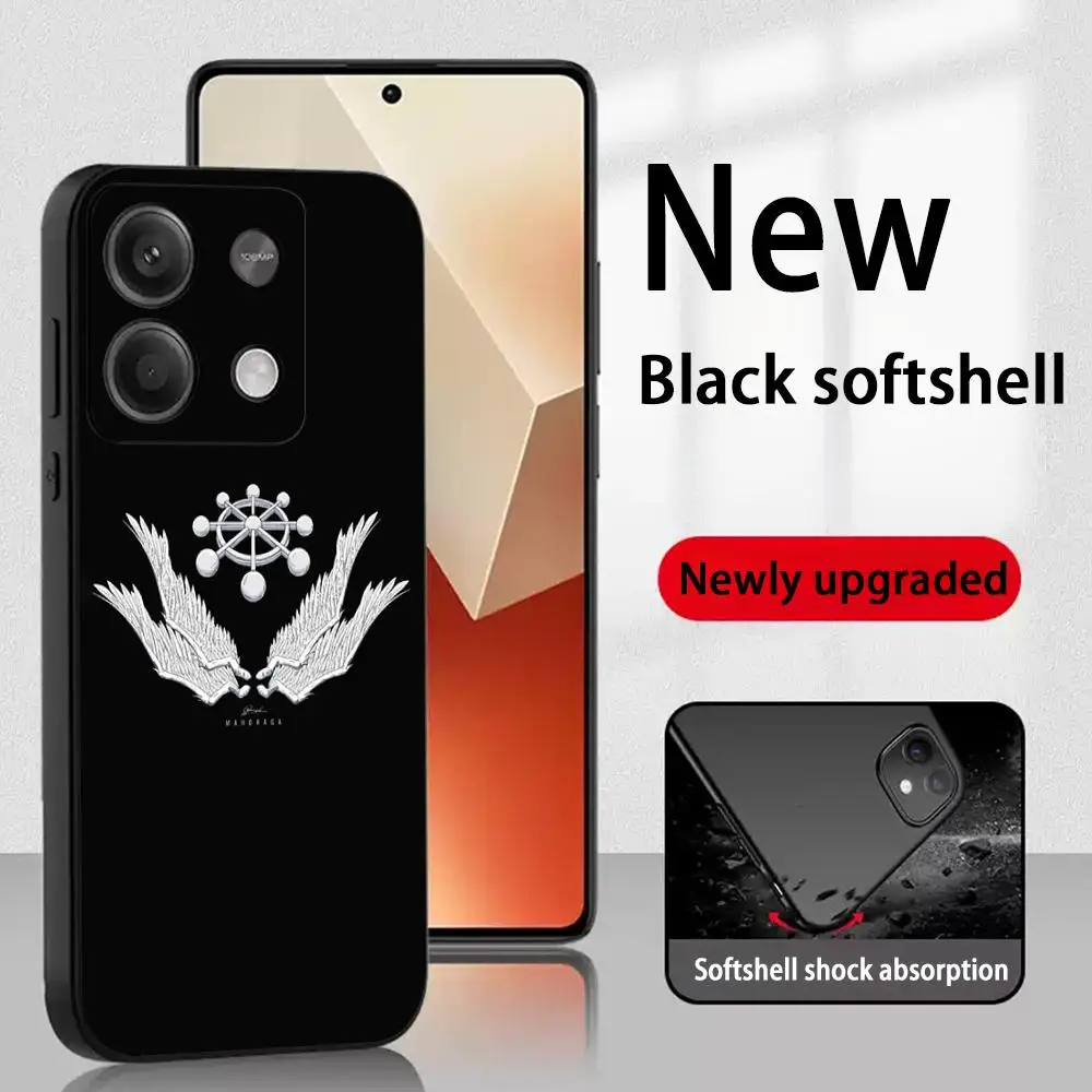 Фото Megumi fushiguro крутой аниме человек чехол для телефона для Redmi Note 14 13 12 11 Pro Plus S 5G 14C A3 мягкий черный чехол для телефона №1