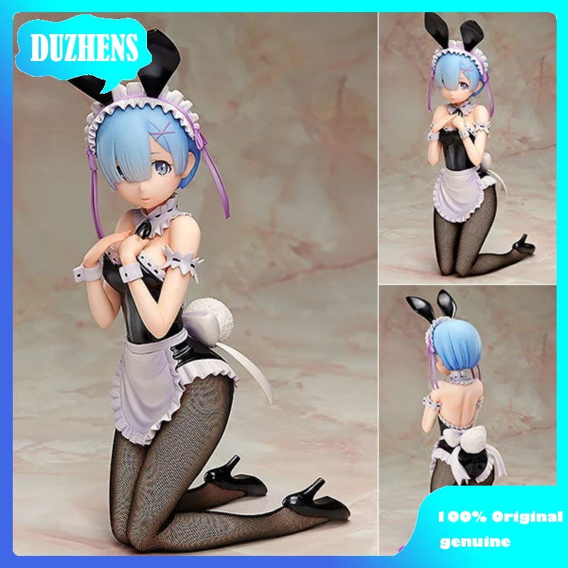 

100% Original: Anime Re:Zero REM Bunny Girl kneeling position 30cm PVC Action Figure Anime Figure Model Toys Figure Doll Gift