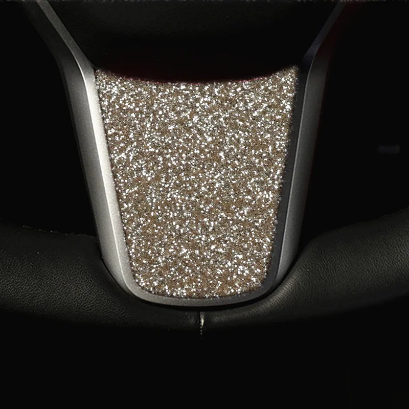 

1PCS Party Glitter Powder Luxury Steering Wheel Trim Cover For Tesla Model 3/Y 2019 2020 2021 2022 Accessories