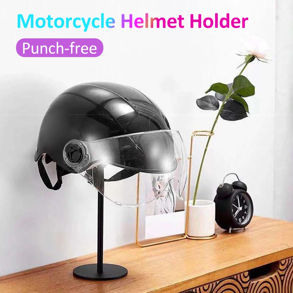 

Helmet Rack Wall Mount Motorcycle Helmet Holder 180° Rotation Aluminum with 2 Hooks Helmet Hanger Caps Hat Display Storage Rack