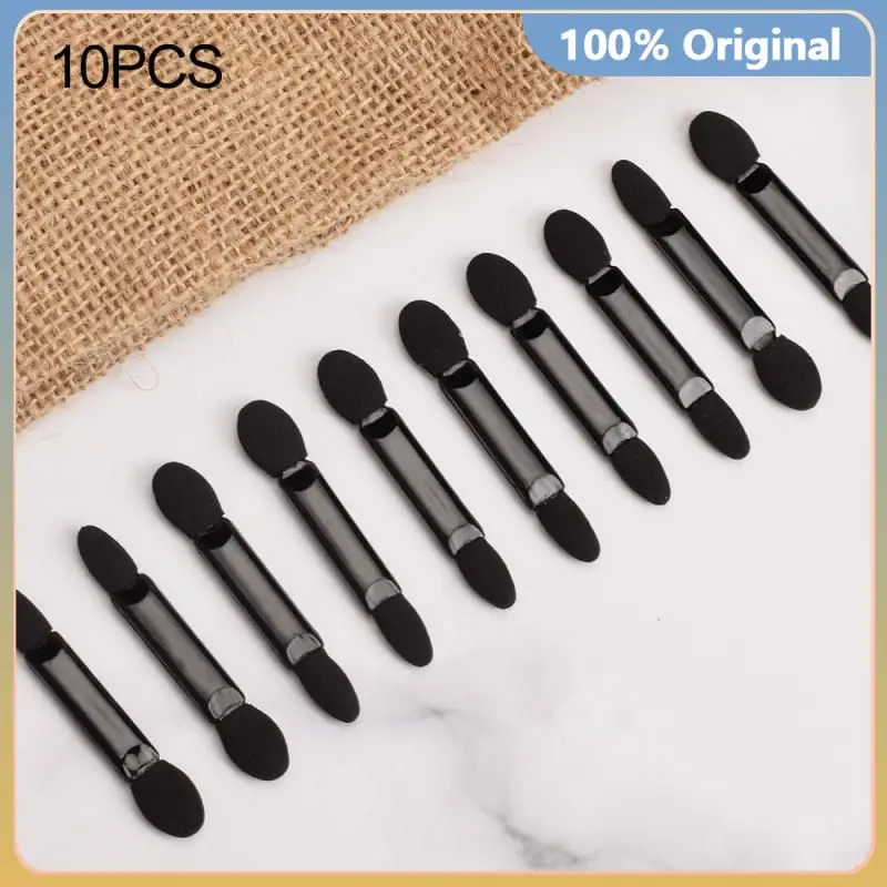 

10Pcs Eyeshadow Applicator Double Headed Sponge Stick Makeup Supplies Portable Eye Shadow Brushes Nail Mirror Powder Brush