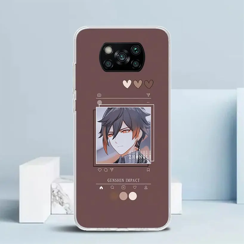 Чехол для телефона Genshin Impact мультяшный Xiaomi Poco X6 X5 X4 X3 Nfc F6 F5 Pro F4 Gt F3 F2 F1 M5S M4 M3 M2 мягкая