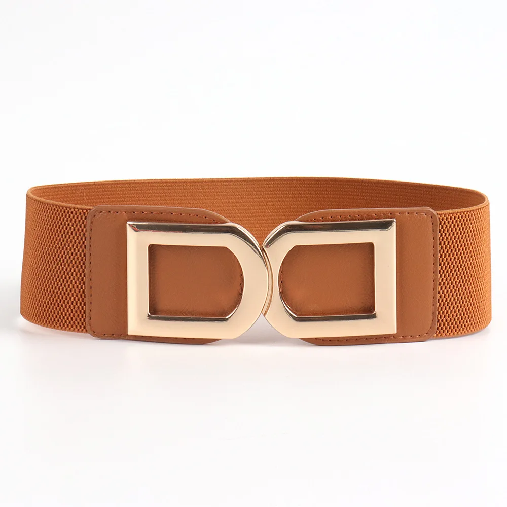 

Fashion Women's Belt Luxury Brand Double D Buckle Elastic Belts for Women Slim Shirt Dress Corset Waist Decorative Femme Riem