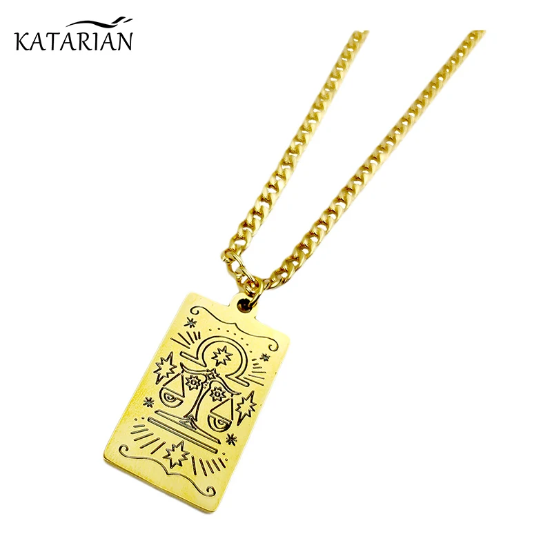 

12 Zodiac Sign Constellation Stainless Steel Womens Necklaces Birthday Gifts Libra Pendant Necklace