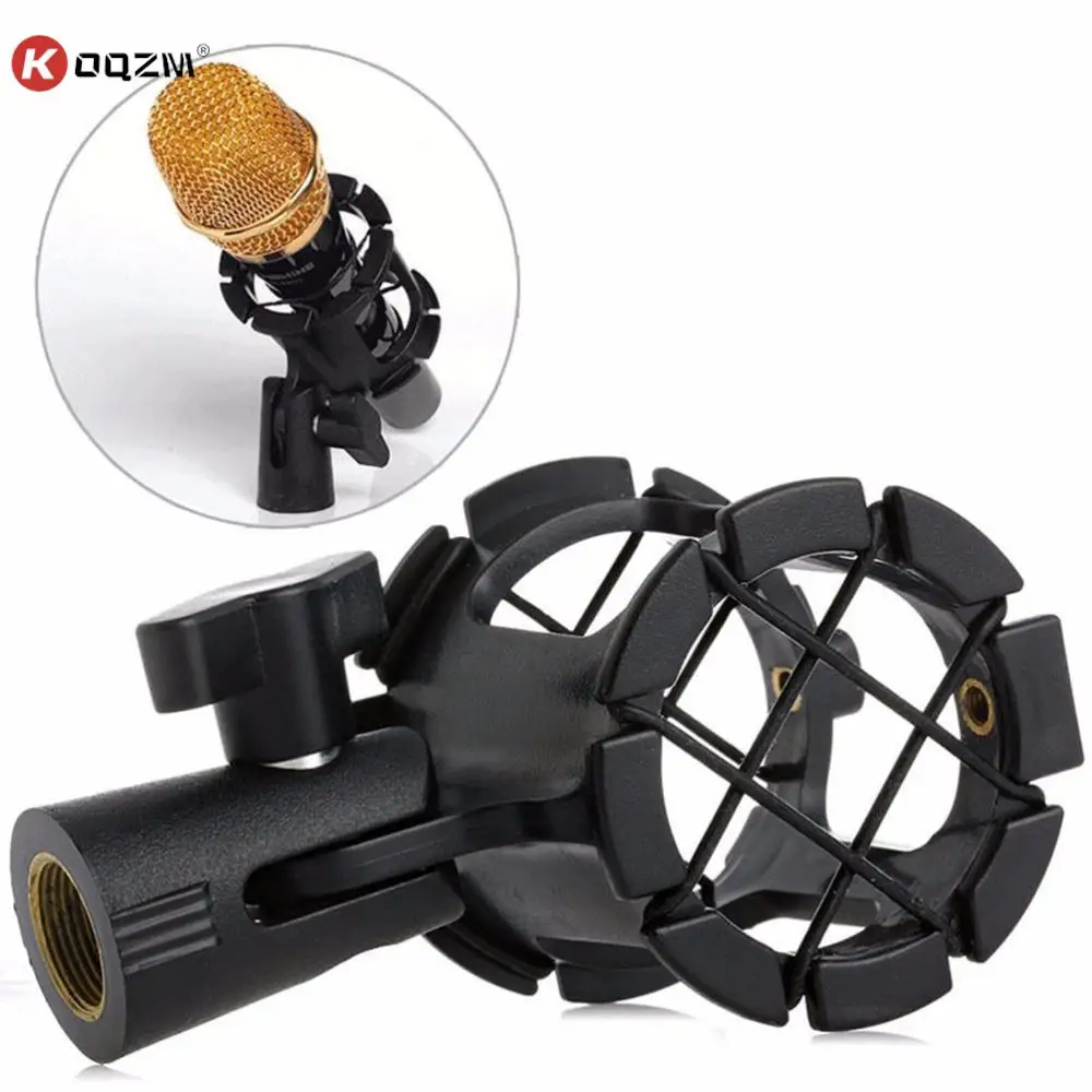 

Universal Professional Condenser Microphone Mic Shock Mount Holder Studio Recording Bracket For Large Diaphram Mic Clip Black