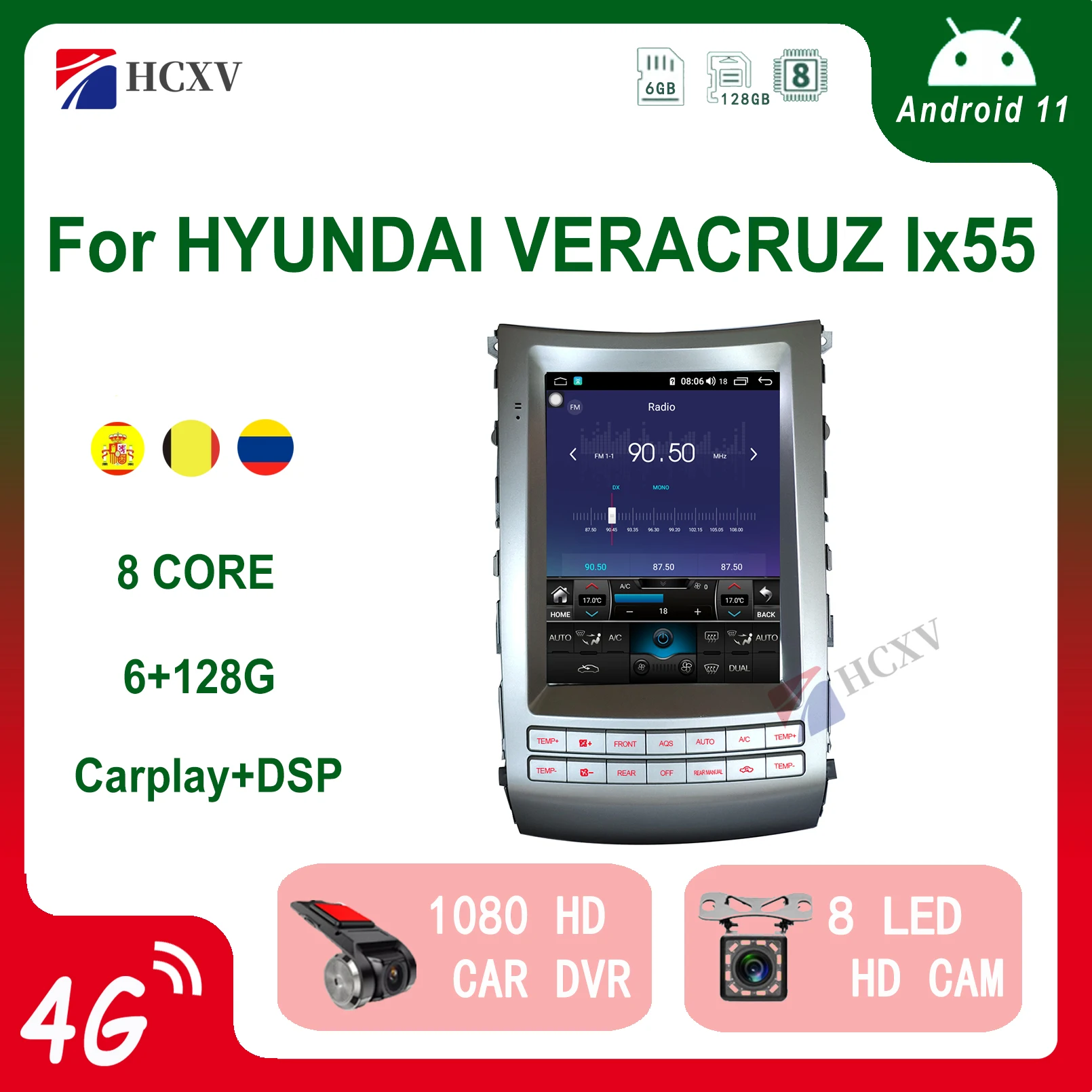 HCXV Android Car Radio Stereo For HYUNDAI VERACRUZ Ix55 Stereo Car Navigation Multimedia System Dvd Player Audio Gps Autoradio HCXV Android Car Radio Stereo For HYUNDAI VERACRUZ Ix55 Stereo Car Navigation Multimedia System Dvd Player Audio Gps Autoradio