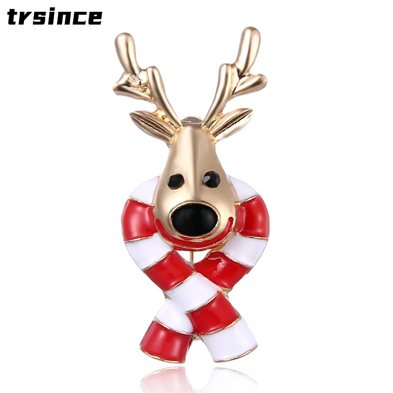 

New Fashion Simple Christmas Gift Creative Cartoon Cute Elk Brooch Pin Exquisite Enamel Corsage for Clothing Accessories Jewelry
