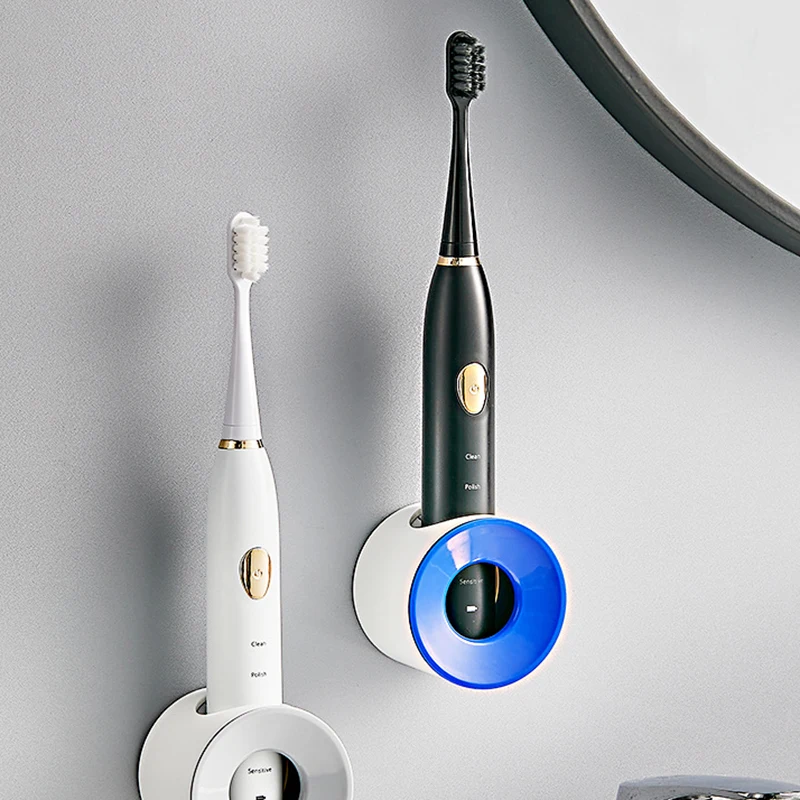 

Electric Toothbrush Holder Suction Wall Bathroom Shelf Toothbrush Storage Creativity Bathroom Organizer Punch-free Wall-mounted