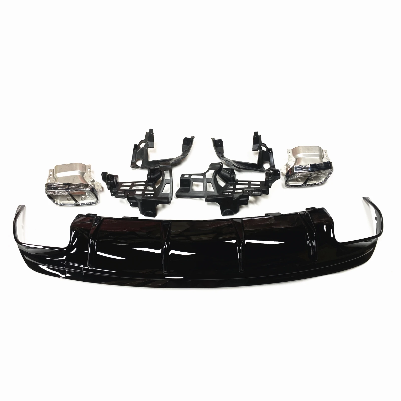 Фото OUY Для Mercedes-Benz W117 C117 CLA Class CLA45 AMG CLA200 2013-2019 Спортивный задний бампер, диффузор, насадка на выхлопную трубу, кронштейн глушителя №3