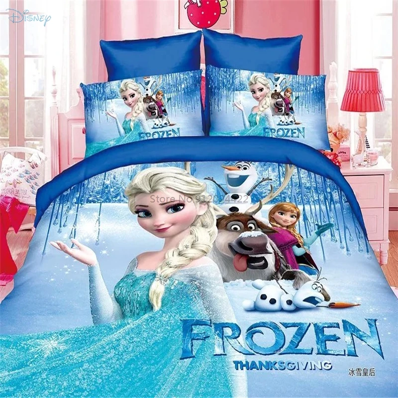 

Home Textile Disney Frozen Anna Elsa Bedding Set Cartoon Princess Mickey Mouse Minnie Mouse Duvet Cover Bed Sheet Pillowcases