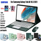 Волшебная клавиатура чехол для Samsung Tab A8 10,5 2021 X200 X205 чехол клавиатура для Samsung Tab A8 2021 чехол русская испанская клавиатура