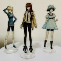 japan anime steins gate figure okabe rintarou makise kurisu hashida itaru cosplay acrylic stand model desktop decoration props