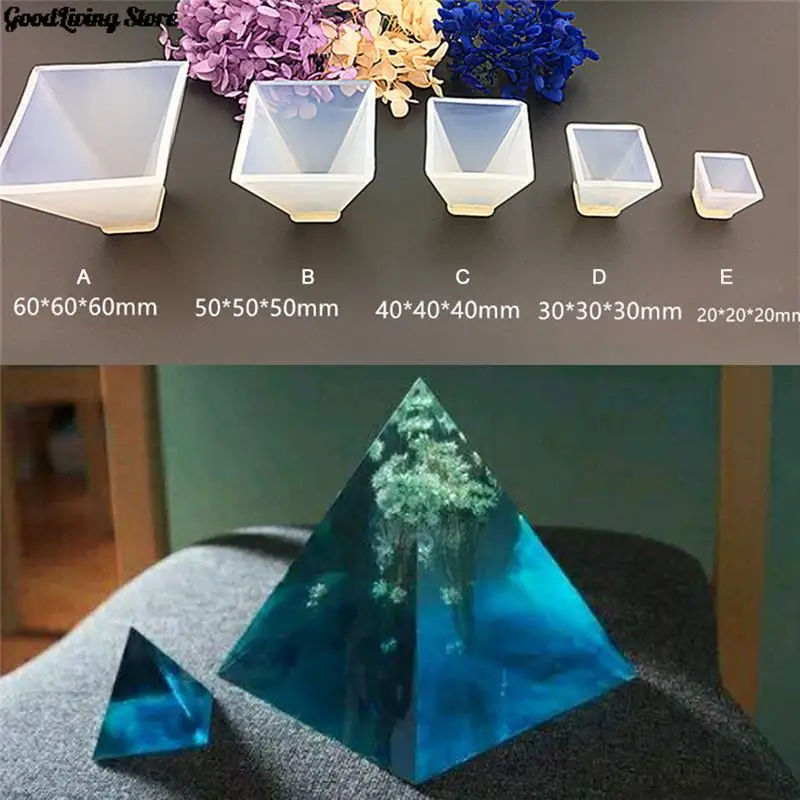 

1PC 20/30/40/50/60mm Transparent Pyramid Silicone Mould DIY Resin Decorative Craft Jewelry Making Mold resin molds for jewelry