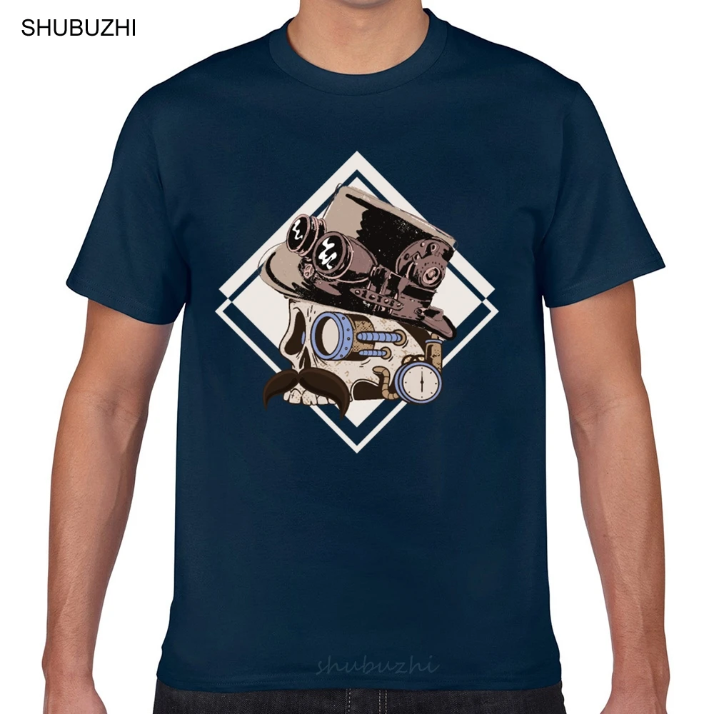 

Tops T Shirt Men skull steampunk Funny White Cotton Male Tshirt fashion t-shirt men cotton brand teeshirt