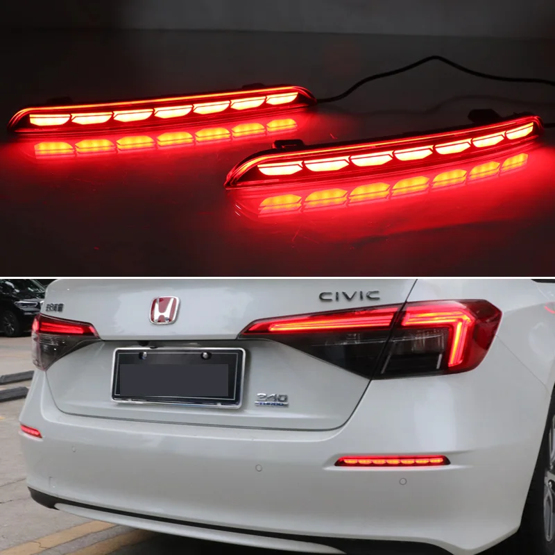 

2 шт. светодиодный светильник заднего бампера для Honda Civic 2021 2022 задний тормоз противотуманная фара отражатель указатель поворота светильник ...