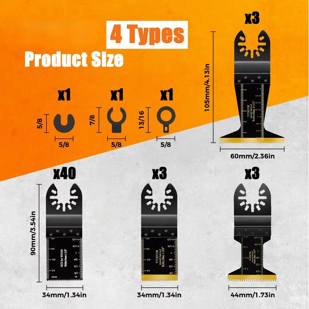 Лезвия из титана и высокоуглеродистой стали для резки дерева 49 шт.