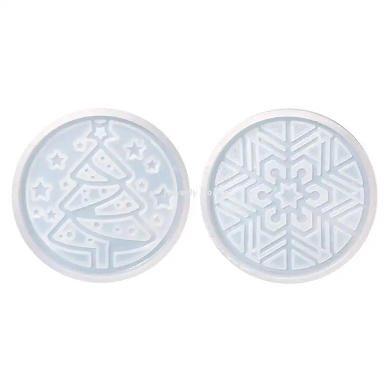 

Snowflake Coaster Silicone Molds Handmade Christmas Tree Cup Mat Casting Molds-Decor for DIY Epoxy Resin Jewelry Moulds LXAE