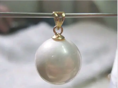 

18''16mm South Sea Genuine Sea White shell Pearl Pentand NECKLACE fine jewelry