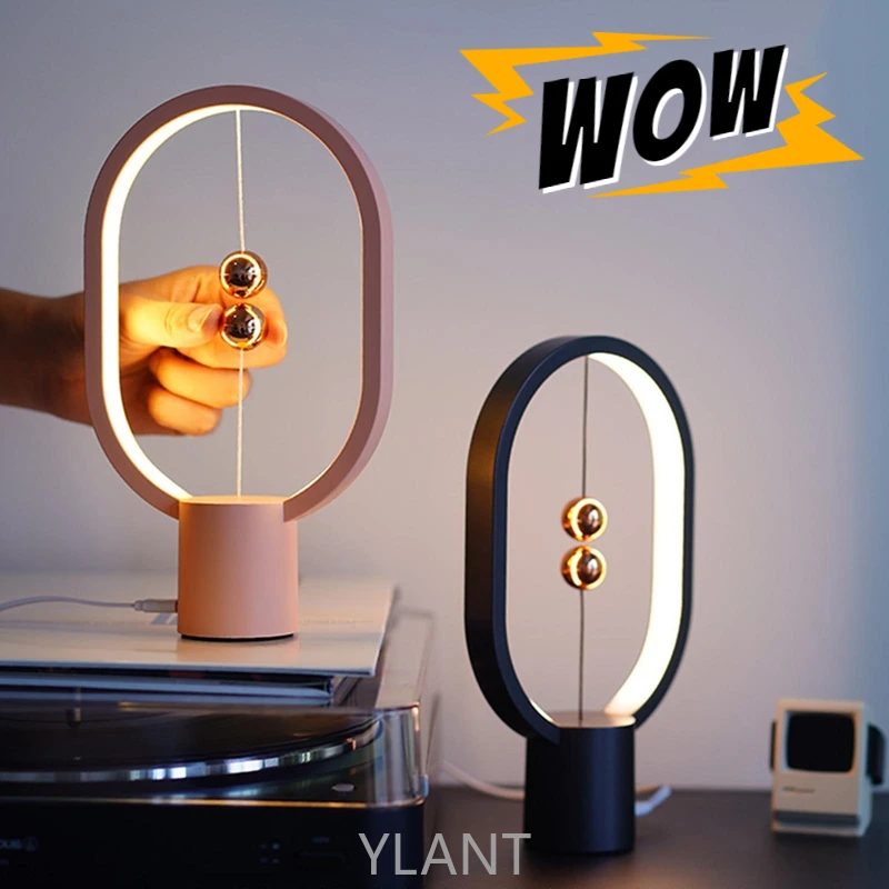 

Ylant USB Rechargeable Mini Balance LED Table Lamp Ellipse Magnetic Mid-air Switch Eye-Care Night Light Touch Control