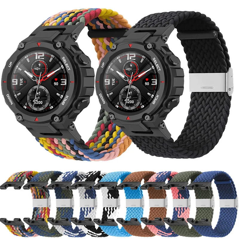 Elastic Braided Strap For Huami Amazfit T-Rex 2 Smart Watch Band Nylon Adjustable Bracelet For Xiaomi Amazfit T-Rex Pro Trex 2