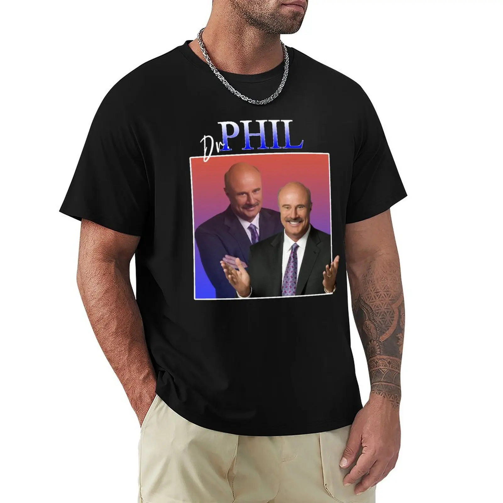 Фото Футболка Dr. Phil в ретро-стиле 90-х годов, винтажная футболка для активного отдыха на открытом воздухе, защищающая от солнца. №1