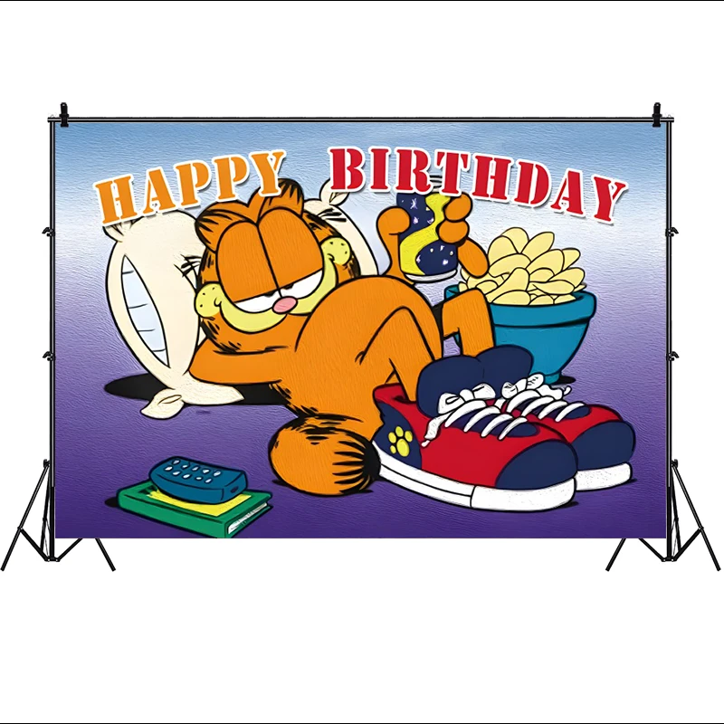Фон Garfield для девочек и мальчиков декор вечеринки в честь Дня Рождения мультяшный