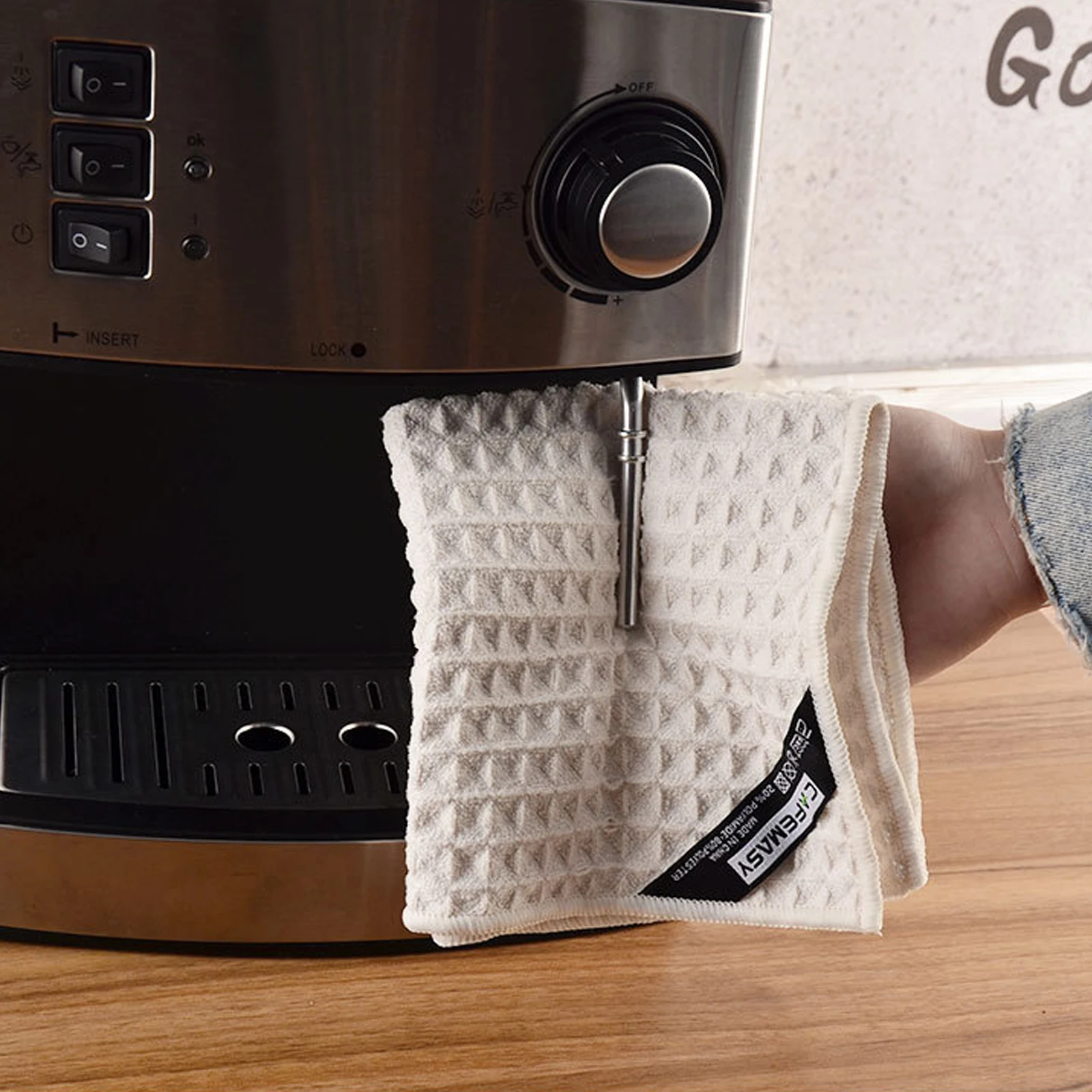 

Бариста, полотенце для бара, молочного чая, кофе-машины, специальная тряпка, впитывающая воду, без ворса, тряпочка для очистки, маленькое бел...