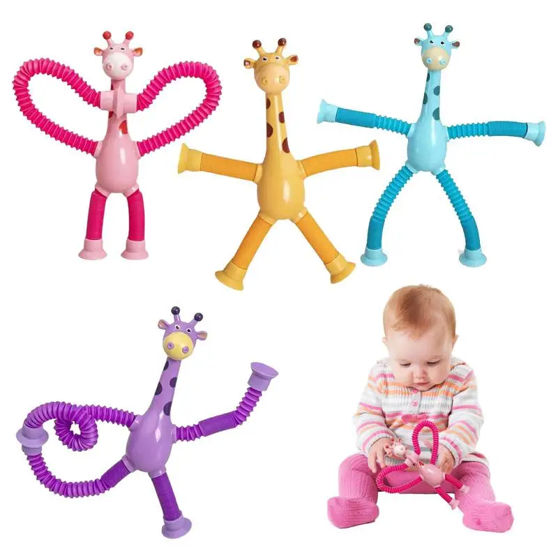 

Telescopic Suction Cup Giraffe Toy Shape Changing Giraffe Telescopic Tube Toy Suction Cup Decompress Novel Sensory Toys Gifts