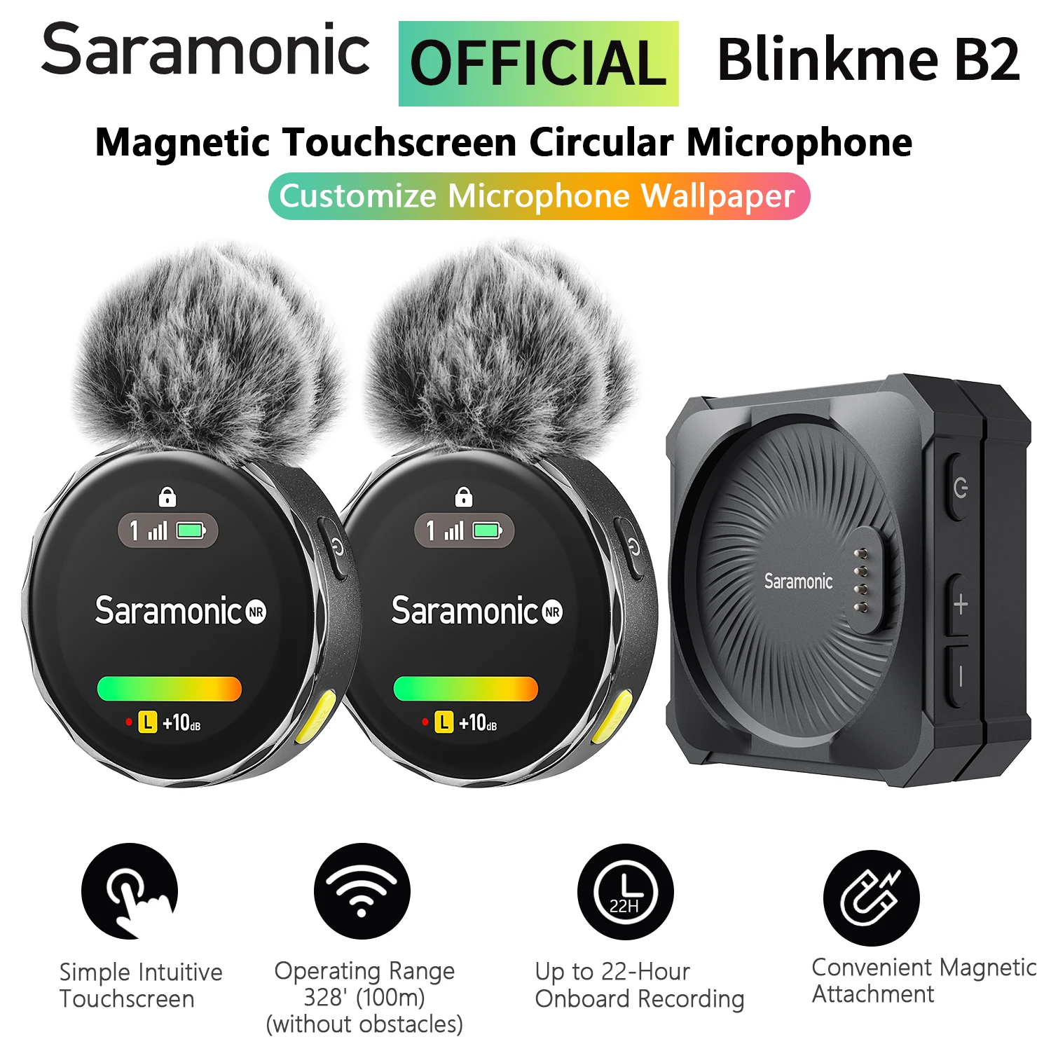 

Saramonic Wireless Lapel Microphone for iPhone Smartphone DSLR Camera Android Laptop Youtube Recording Live Streaming BlinkMe B2