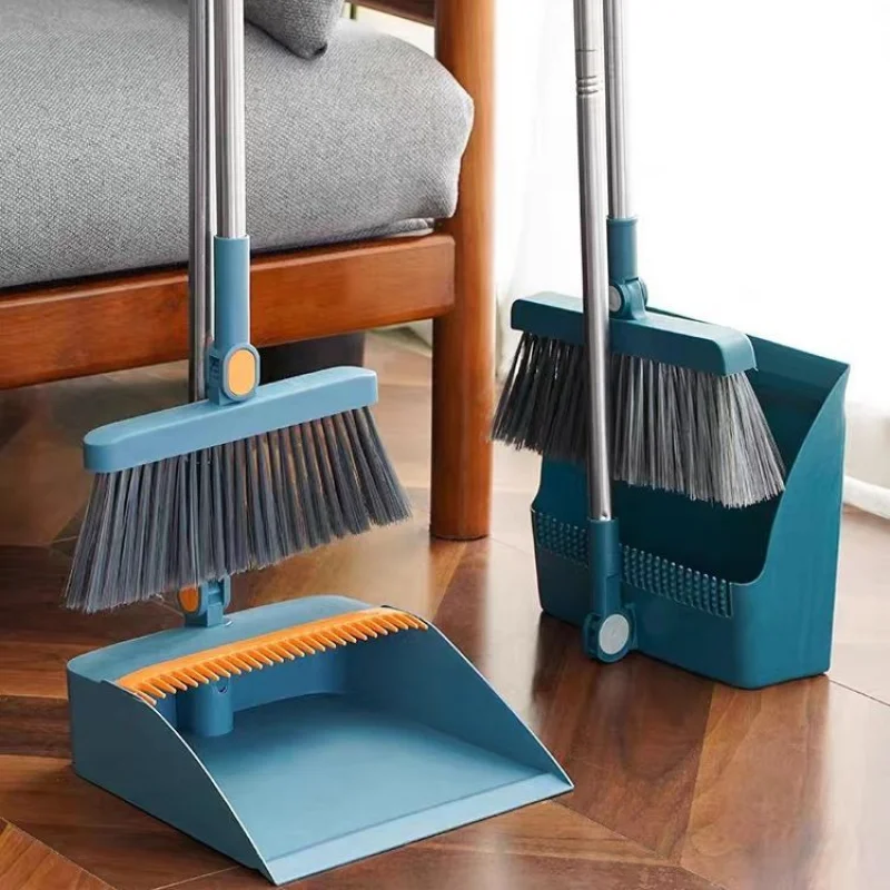

Broom With Dustpan Combo Set Mini Cleaning Brush And Dustpan Set Cleaning Dustpan 180 Rotation Long Handle Dense Bristles Tools