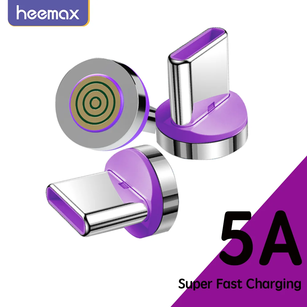 5A Magnetic Plug Type C Super Fast Charging For Xiaomi Samsung OPPO Huawei Fast Charge USB Cable Adapter Magnet Tips for iPhone