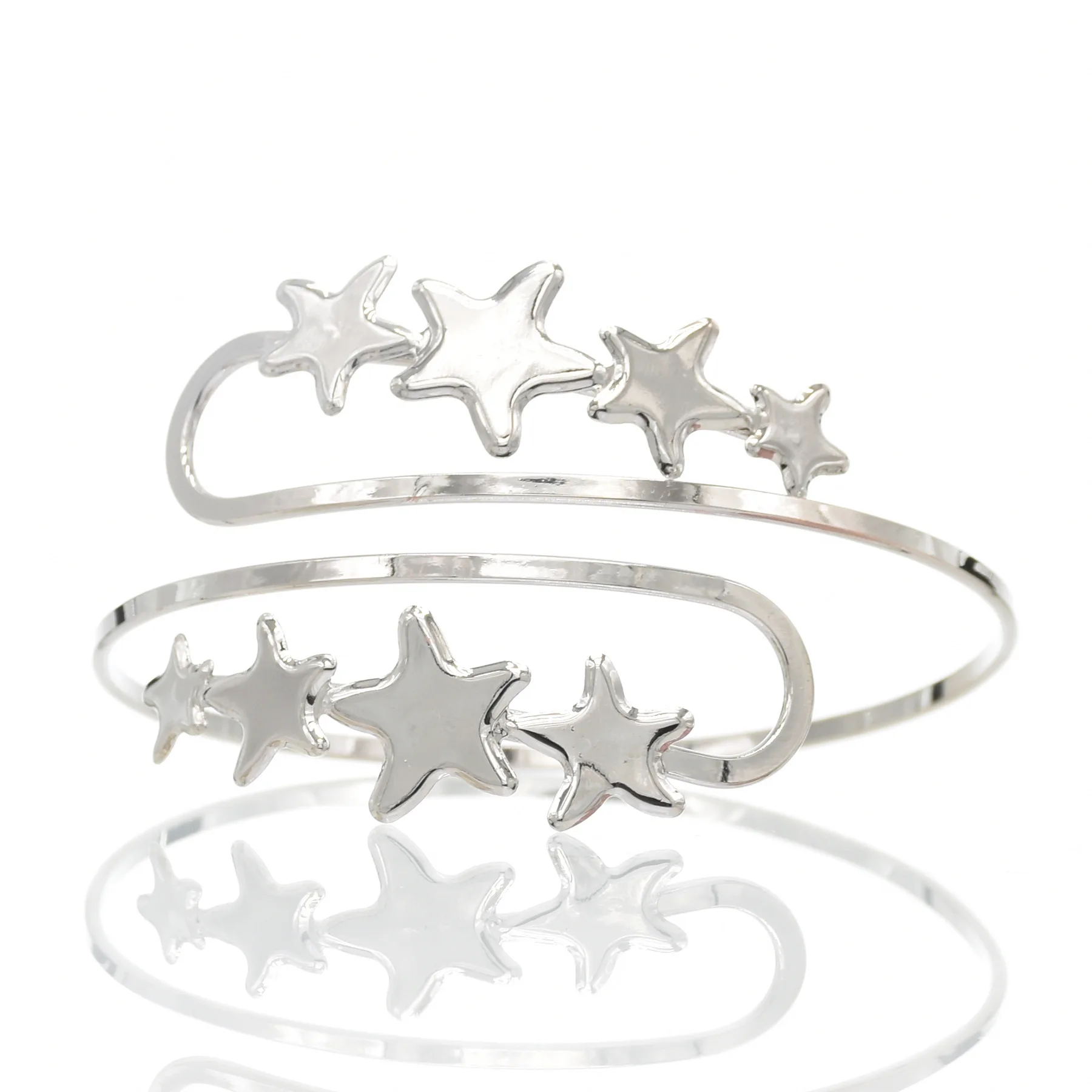 2022 New Fashion Alloy Gold Star Double Arm Bracelet Ladies Simple Personality Thin Fashion Jewelry Gift