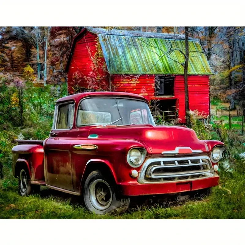 

5D DIY Artificial Diamond Painting Mosaic Red Car Diamond Embroidery Room Decoration Diamond Cross Stitch Suit