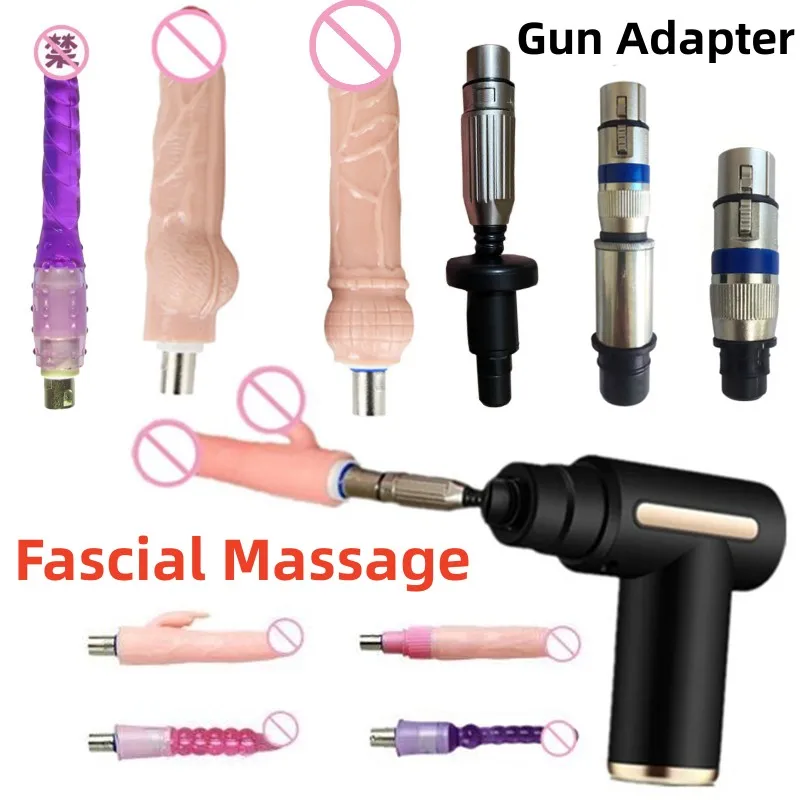 Fascial Massage Gun Adapter Sex Machines Accessories Orgasm Thrusting Dildos Penis Vibrator Women Masturbation Couples Sex Toys