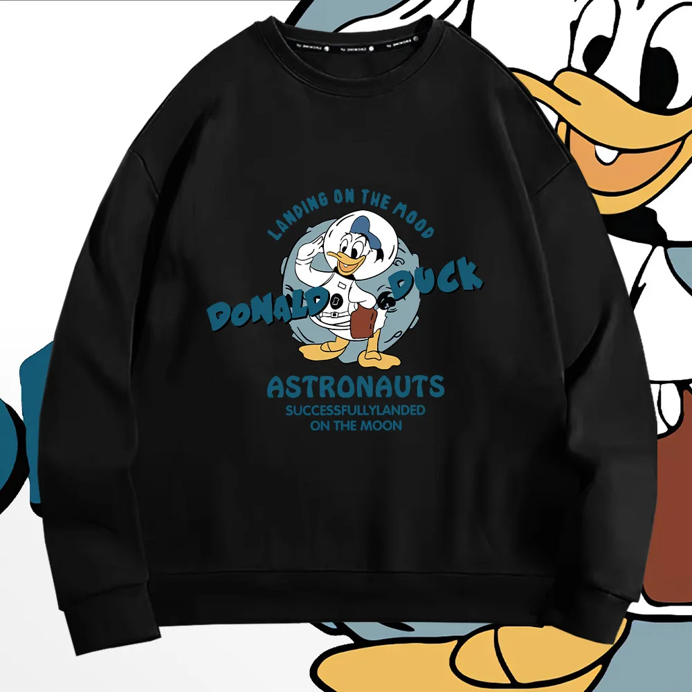 

Disney Cute Cartoon Donald Duck Print Long Sleeve Sweatshirt 2022 New Kawaii Pattern Plus Size Loose Crewneck Sweater Unisex Top