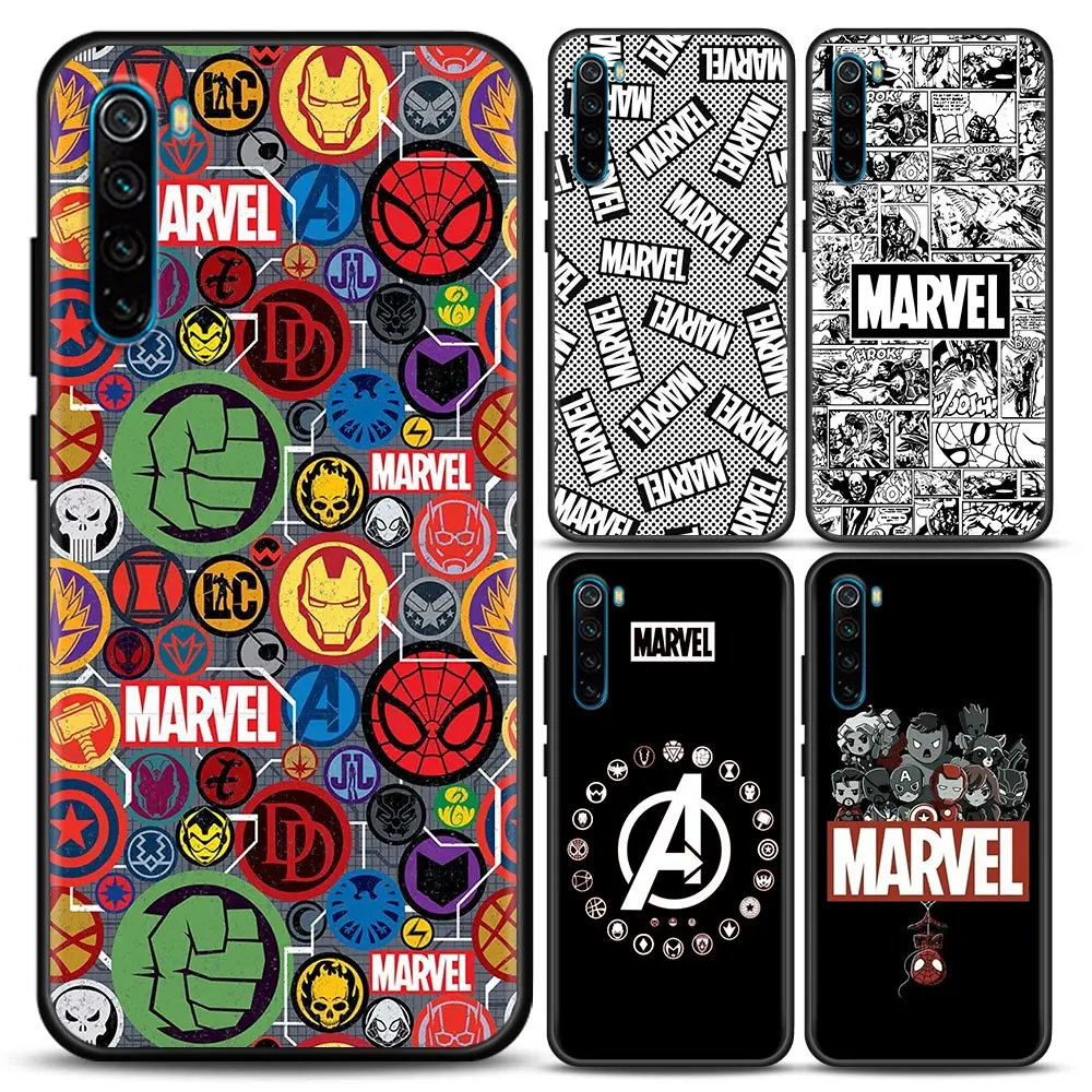 

Phone Case for Redmi 6 6A 7 7A Note 7 Note 8 8A 8T Note 9 9S Pro 4G T Soft Case Cover Marvel Avengers Logo