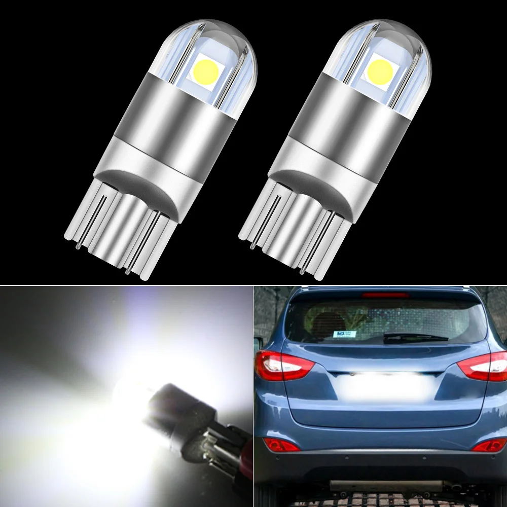 

2pcs LED License Plate Light Bulb W5W T10 For Hyundai i10 i20 i30 i40 ix20 ix35 Santa Fe 1 2 3 4 Sonata 5 6 7 8 Tucson Solaris