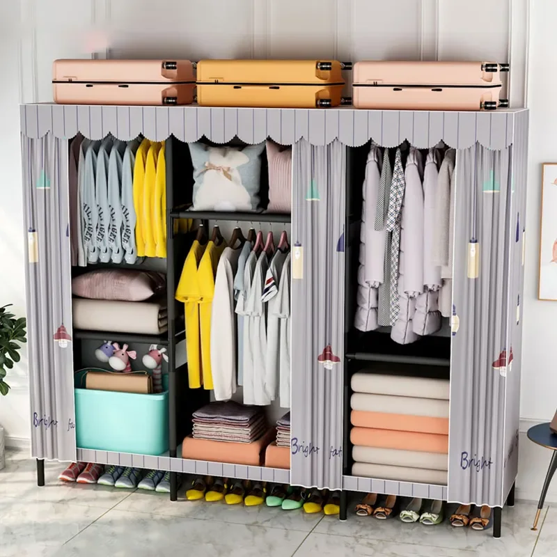 

2023 Новый подвесной шкаф для хранения одежды в скандинавском стиле, портативный шкаф для хранения в спальню, шкафчик для одежды, стеллаж для ...