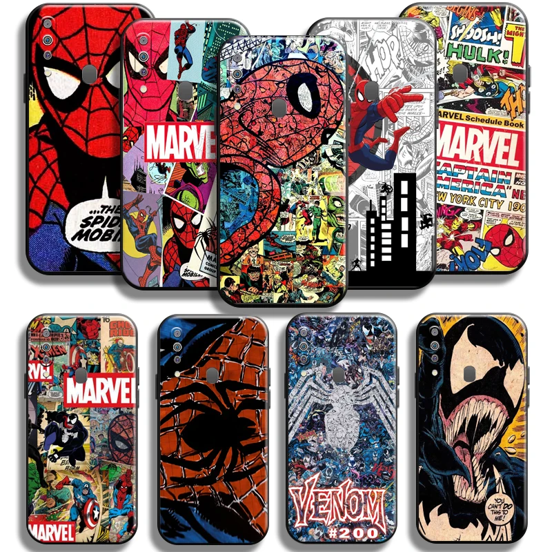 

Marvel Spiderman Venom Comics Phone Case For Samsung Galaxy M30 M30S Cases Black Cover Shell Liquid Silicon Shockproof Soft